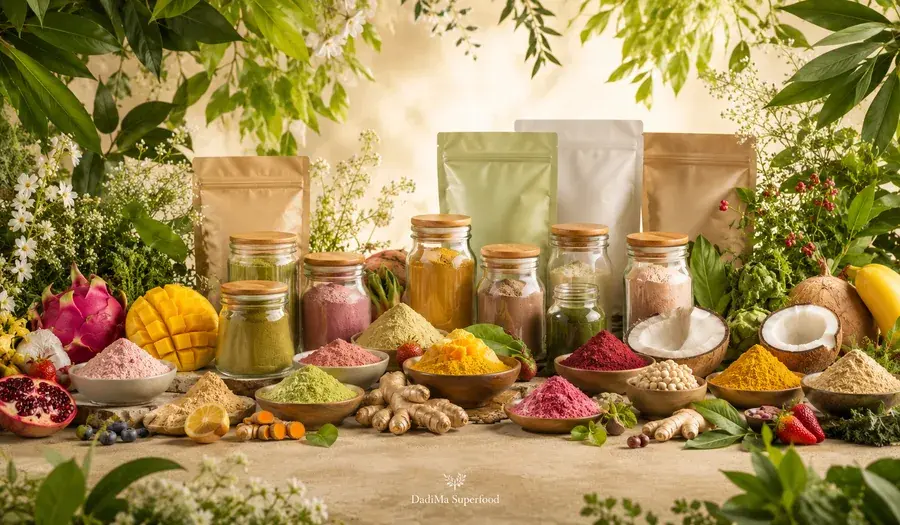 DadiMa Superfood colorful superfood powders and natural ingredients