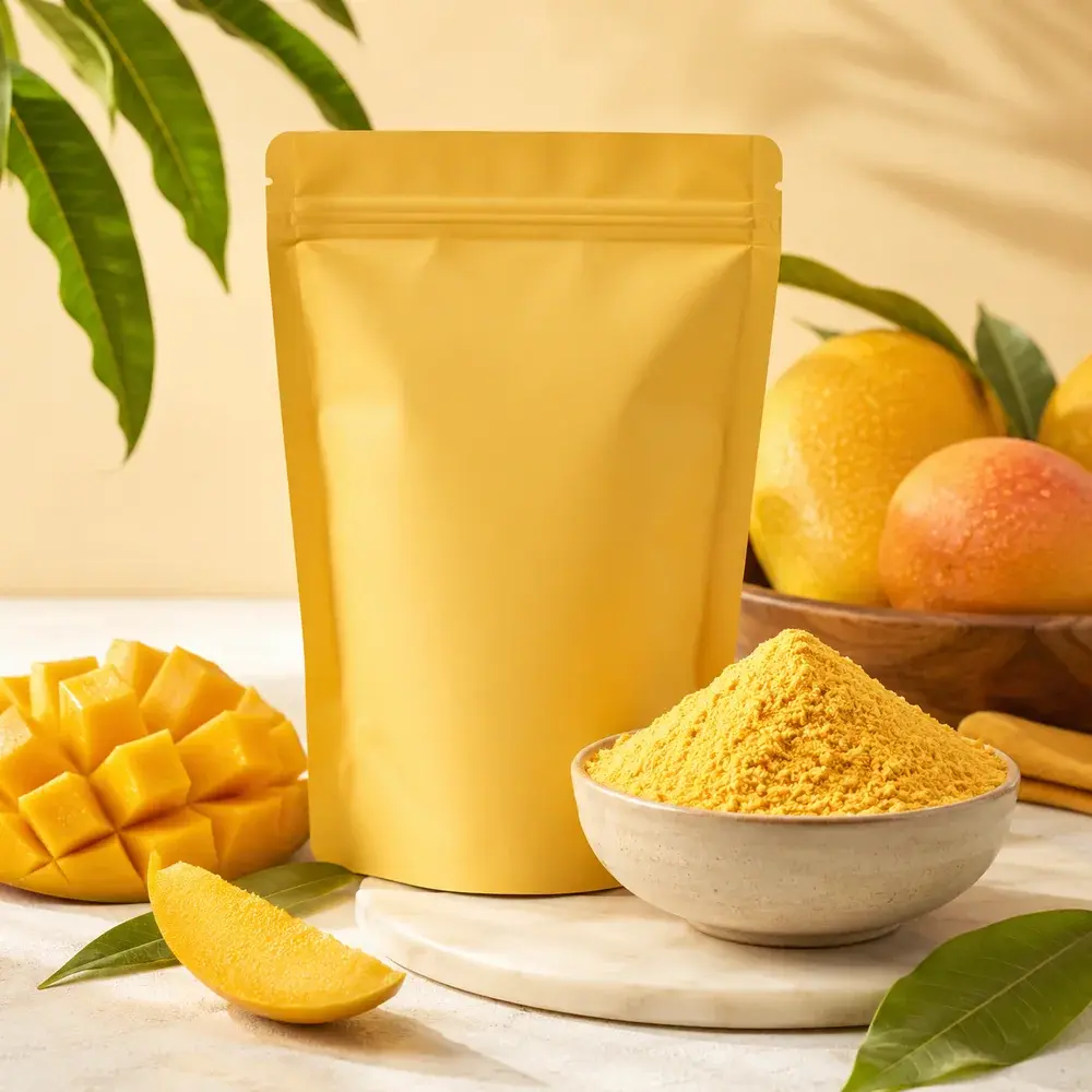 Mango Powder pack and fruit shape