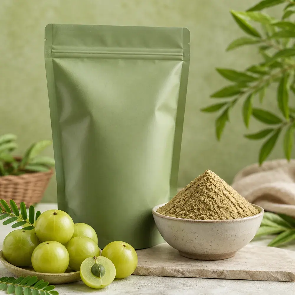 Amla Powder pack and fruit