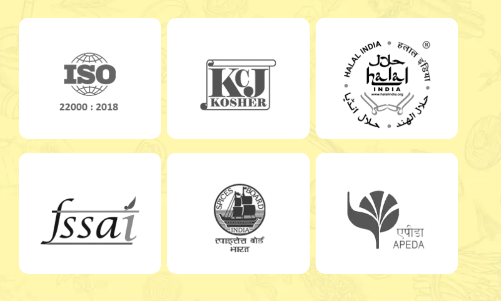 Uploaded DadiMa Superfood certificate and compliance logo panel