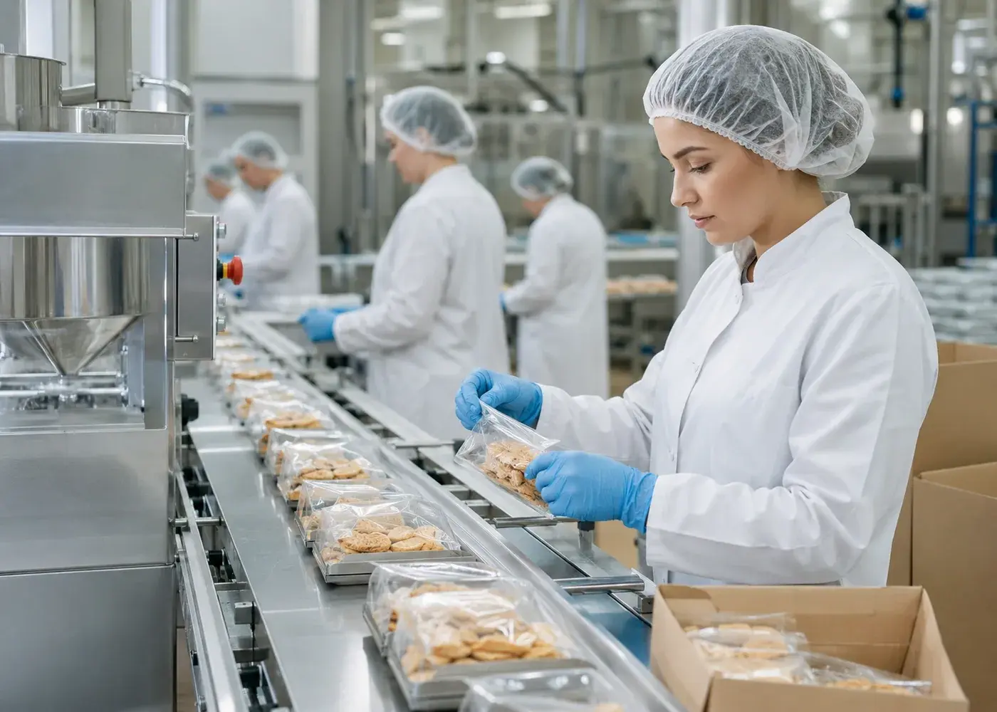 Structured food processing steps from selection to packaging